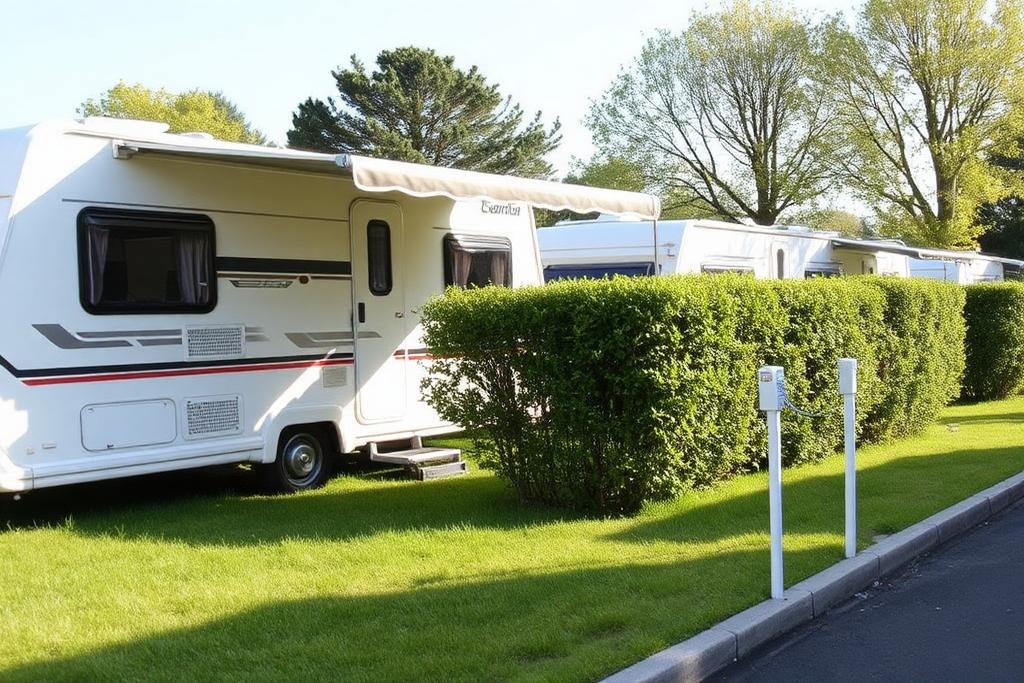 Front-row caravan pitch